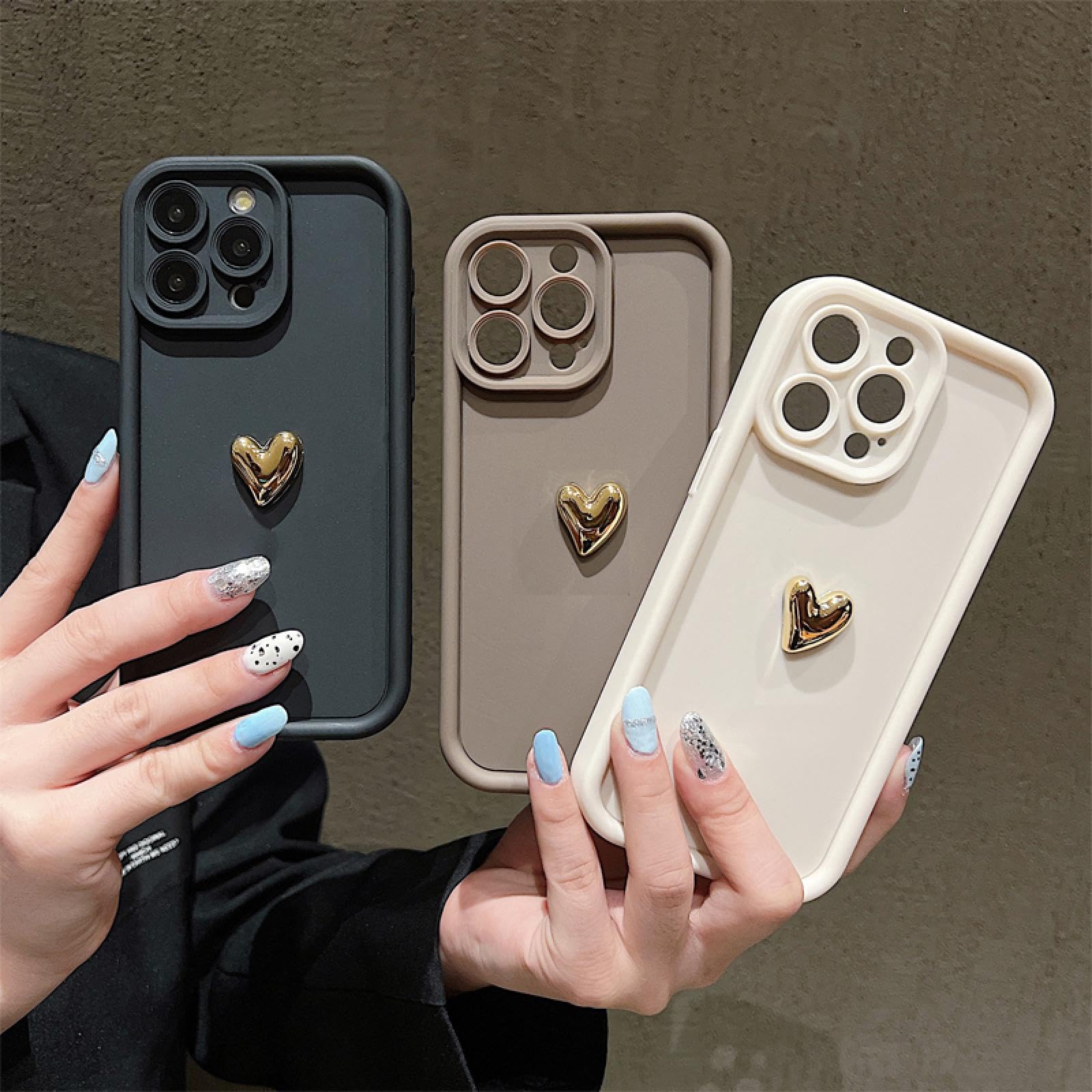 Amazon.co.jp: RNOZX iPhone7Plus8Plus用 ゴールドハート シリコン